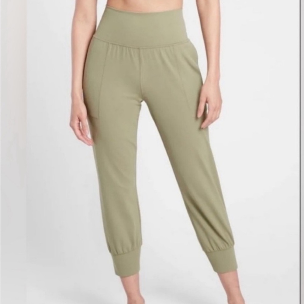 Athleta Salutation Crop Joggers - Olive Green Bottoms